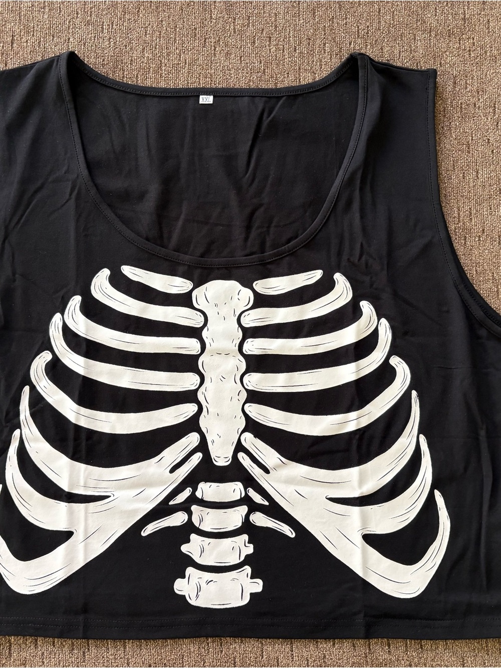 Skeleton rib cage crop top tank top shirt women’s xxl Halloween shirt
